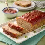 Easy Chicken Meatloaf Recipe sliced and served on a platter