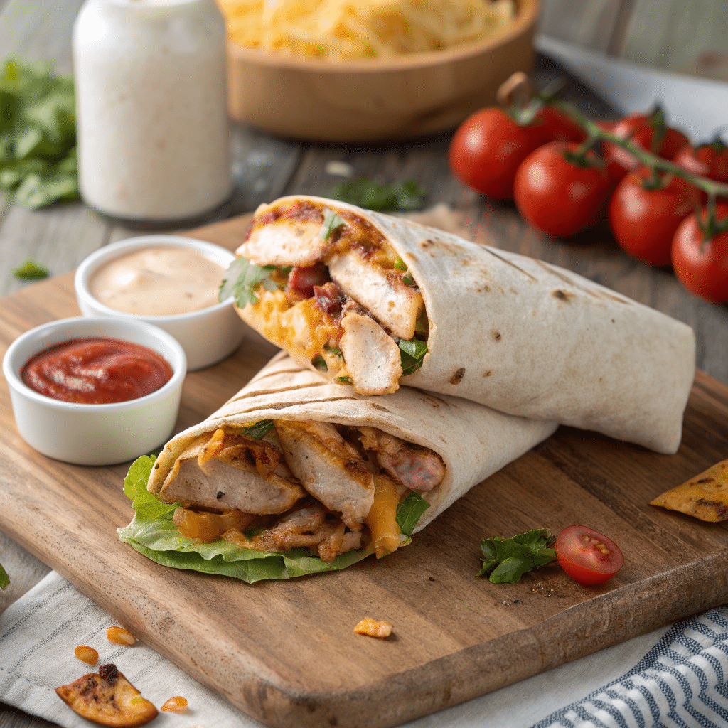 BBQ Ranch Chicken Wrap close-up
