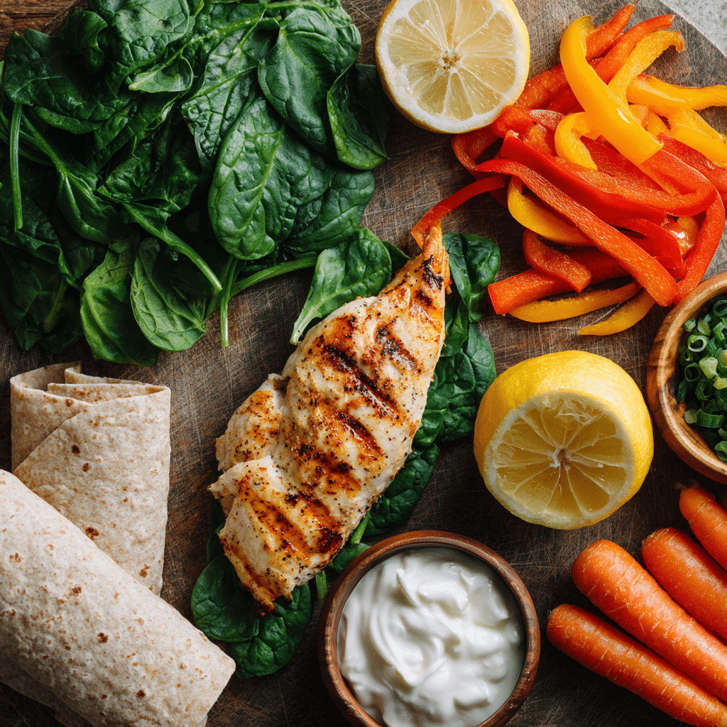 high-protein grilled chicken wrap ingredients