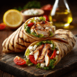 Grilled chicken wrap with Greek marinade