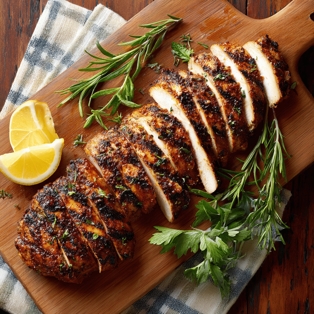 Sliced grilled chicken for wrap