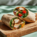 served high-protein grilled chicken wrap