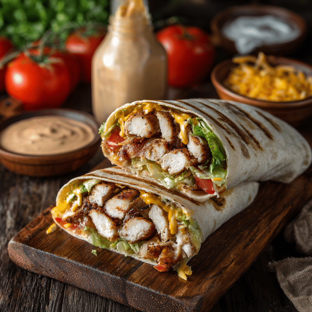 BBQ Ranch Chicken Wrap close-up