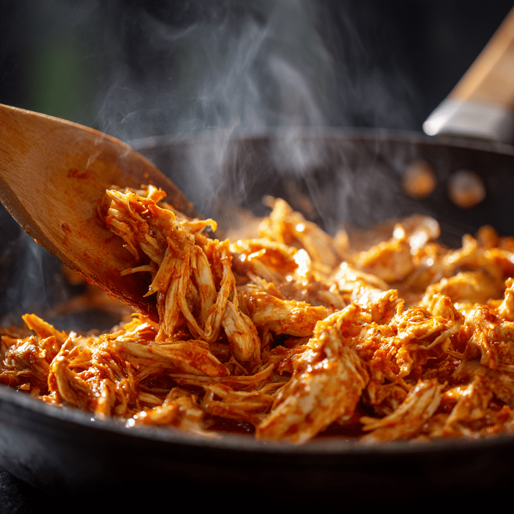 Chicken tossed in buffalo sauce