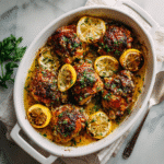 baked lemon garlic chicken thighs recipe featured image