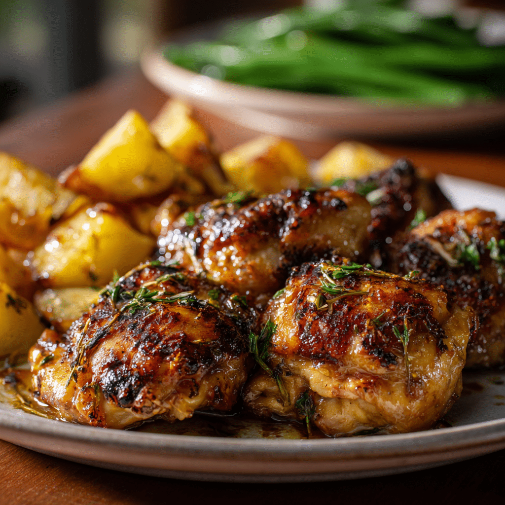 baked lemon garlic chicken thighs recipe featured image