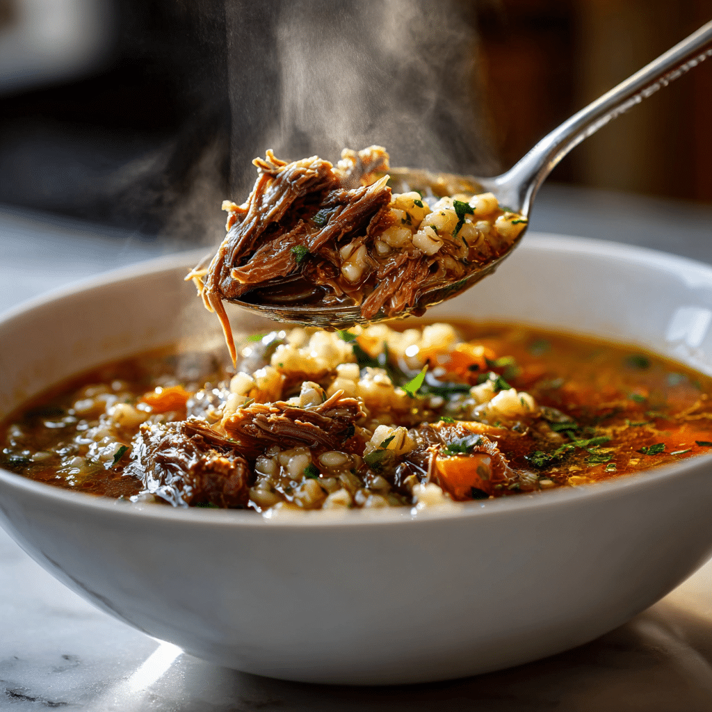 crockpot beef barley soup recipe