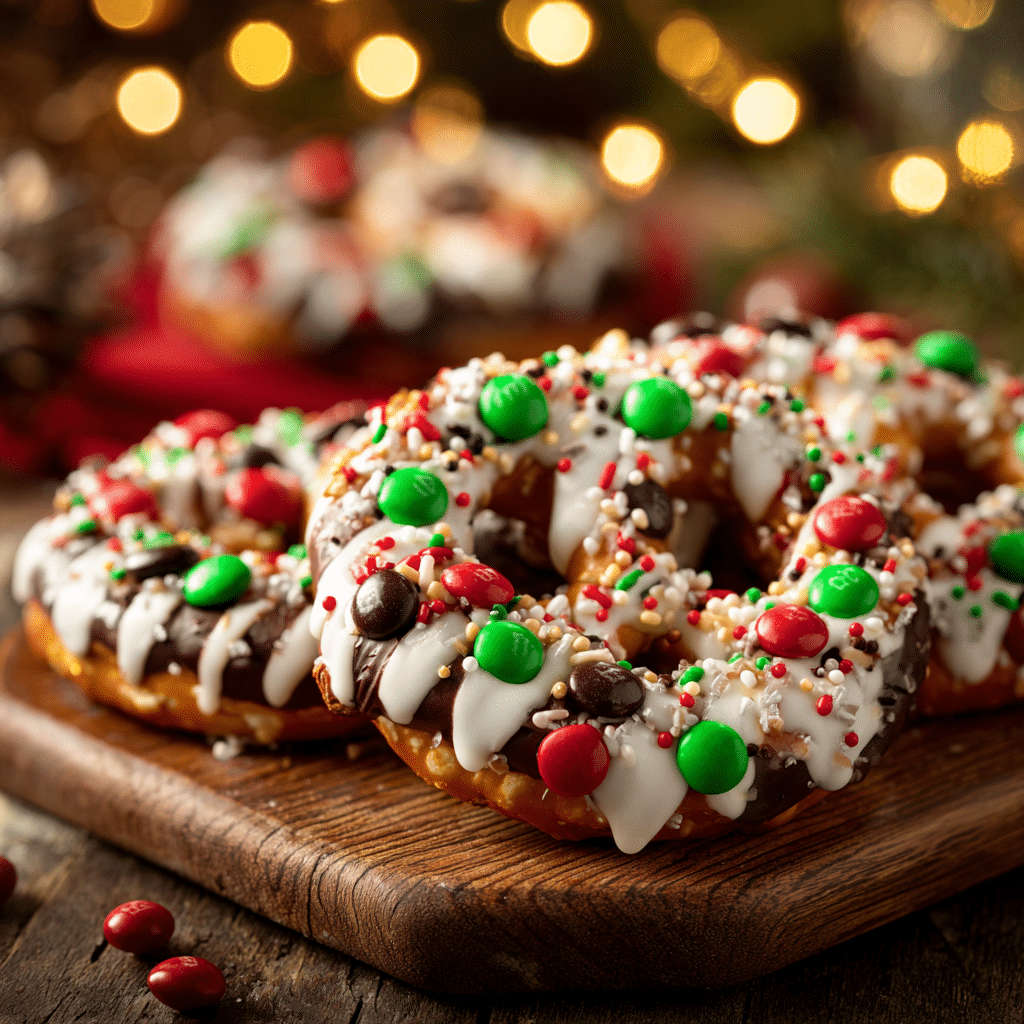 Christmas Pretzels in White Bowl – Festive Holiday Treat