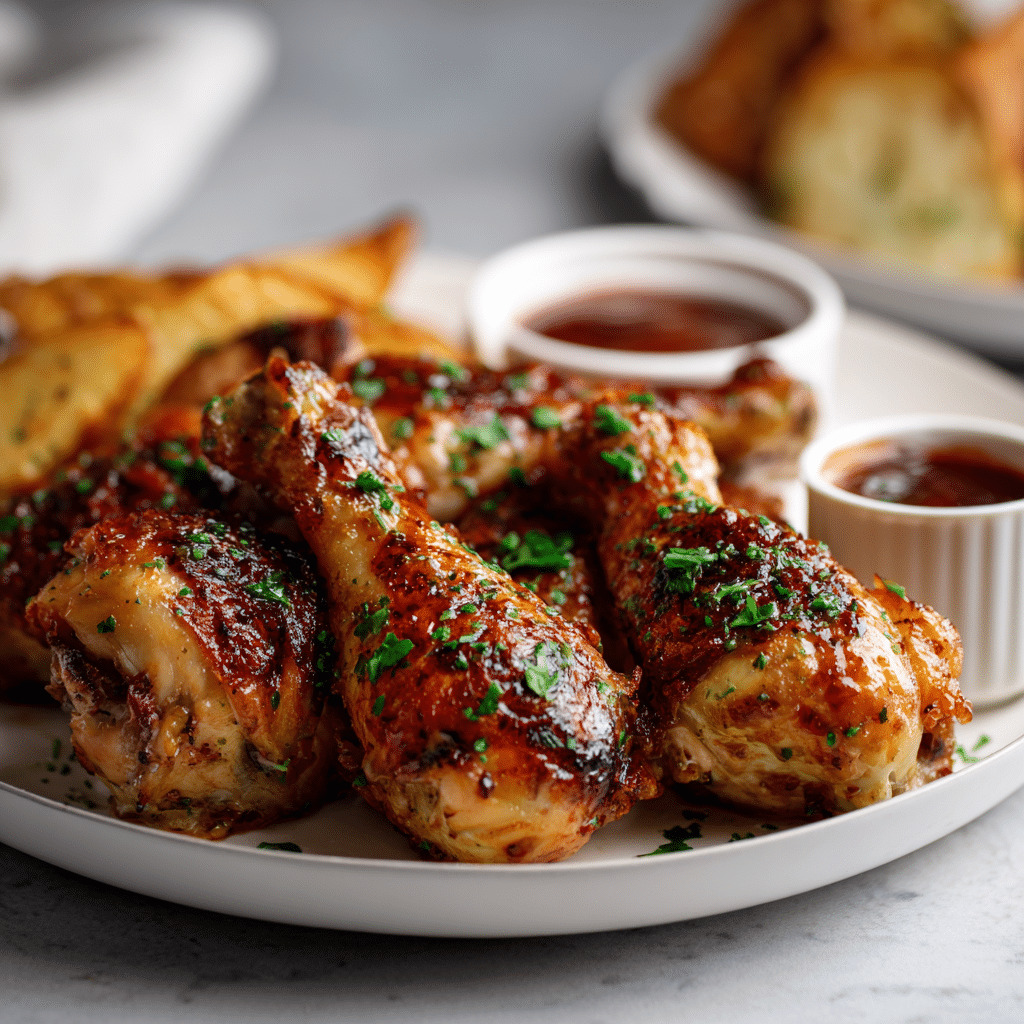 crispy oven baked chicken drumsticks featured recipe photo