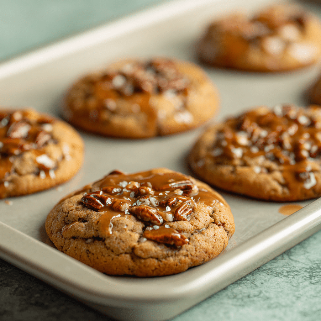 serving toffee pecan cookies