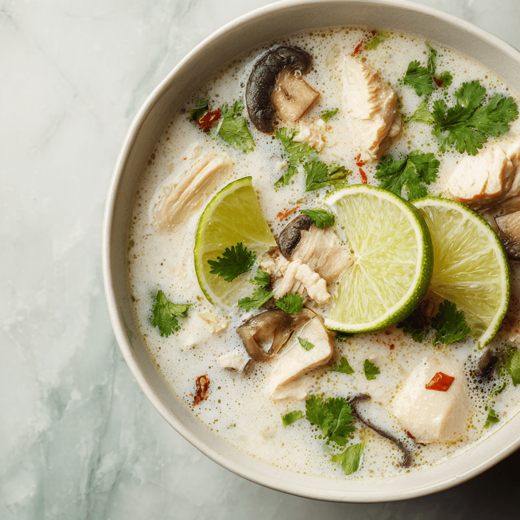 Serving image of Tom Kha Gai Soup