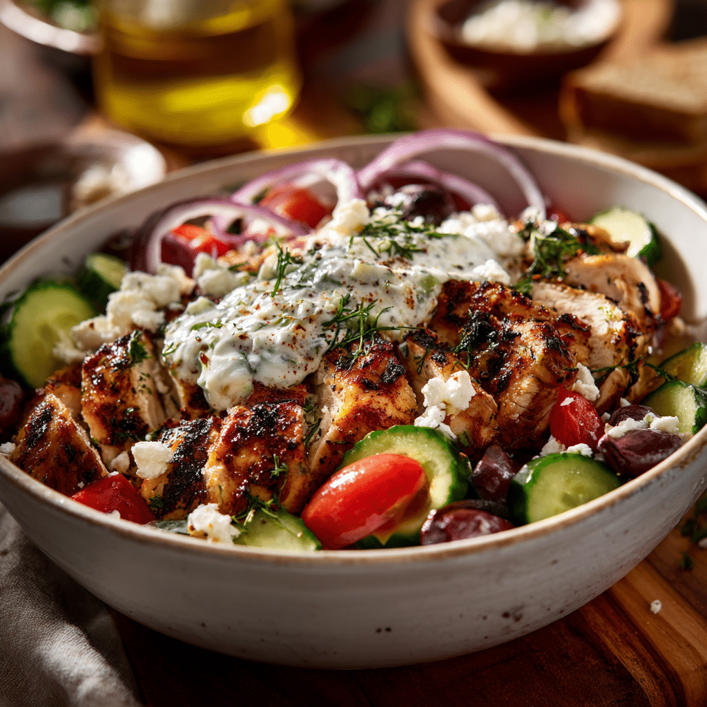 featured image easy healthy greek chicken bowl recipe