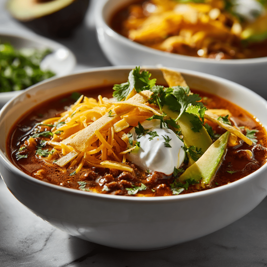 Serving hearty taco soup
