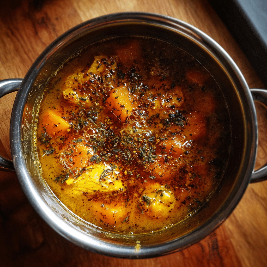 Featured pot of Pumpkin, Turmeric & Ginger Soup.