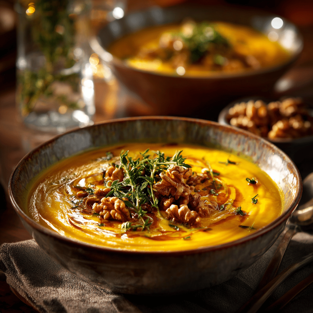Featured pot of Pumpkin, Turmeric & Ginger Soup.