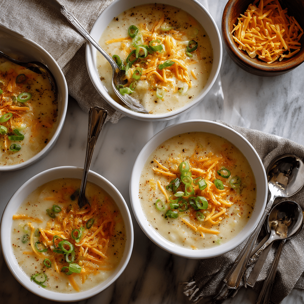 simple potato soup recipe featured image creamy bowl