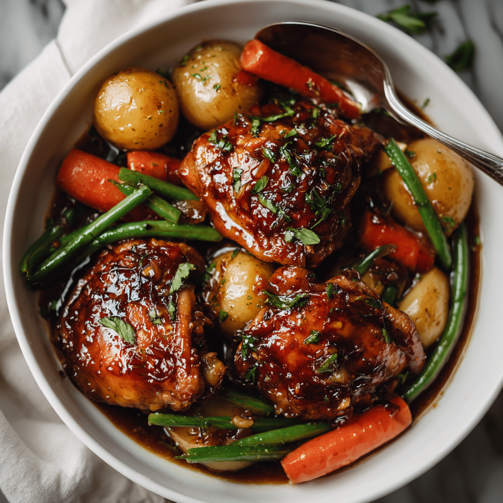 featured honey garlic chicken and veggies slow cooker