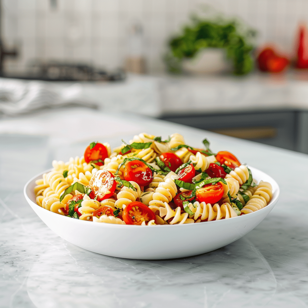 High Protein Caprese Pasta Salad