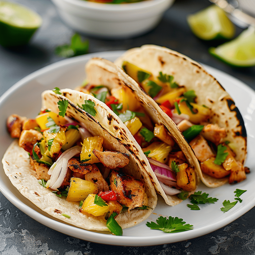 One Pan Chicken And Pineapple Tacos Recipe