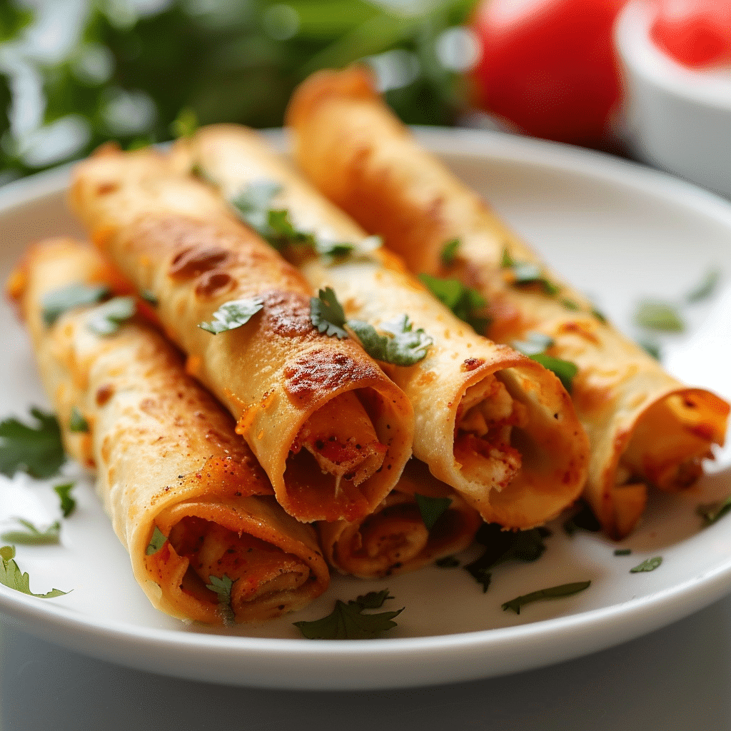 Crispy Oven-Rolled Chicken Taquitos Delight