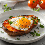 Breakfast Sweet Potato Recipe with Baked Egg and Turkey Bacon