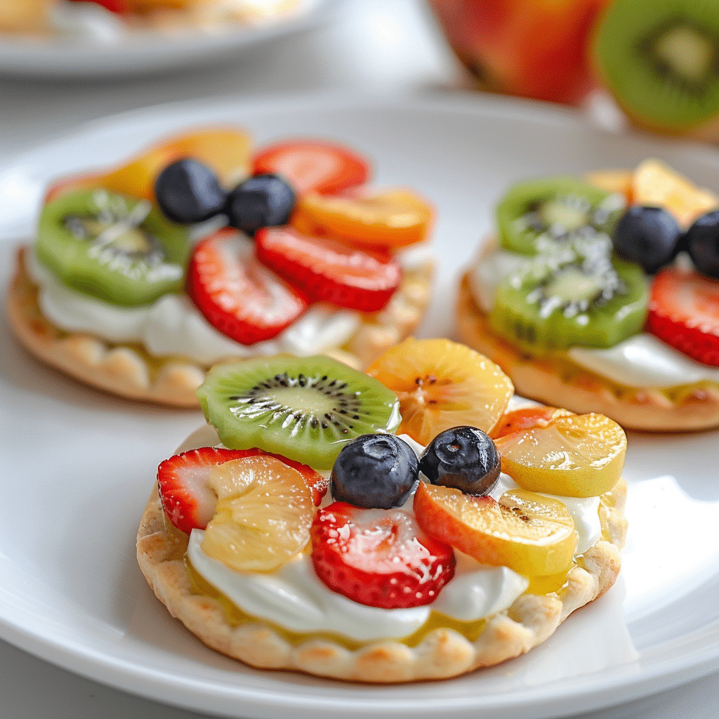 Mini Fruit Pizzas (Fourth of July) Patriotic Dessert Recipe