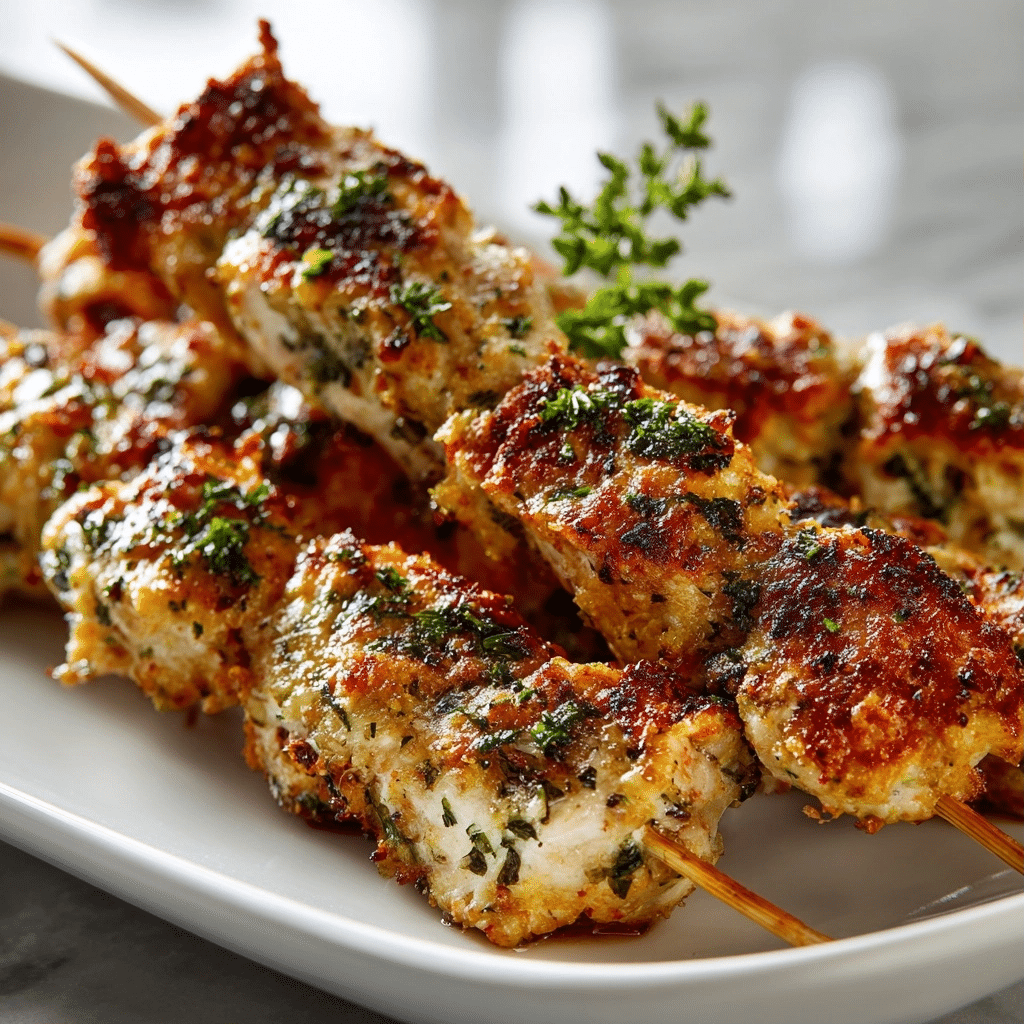 Garlic Parmesan Chicken Skewers Recipe