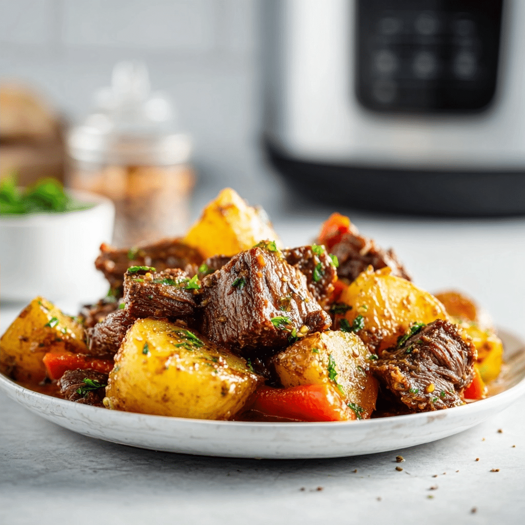 Slow Cooker Garlic Butter Beef with Potatoes Recipe