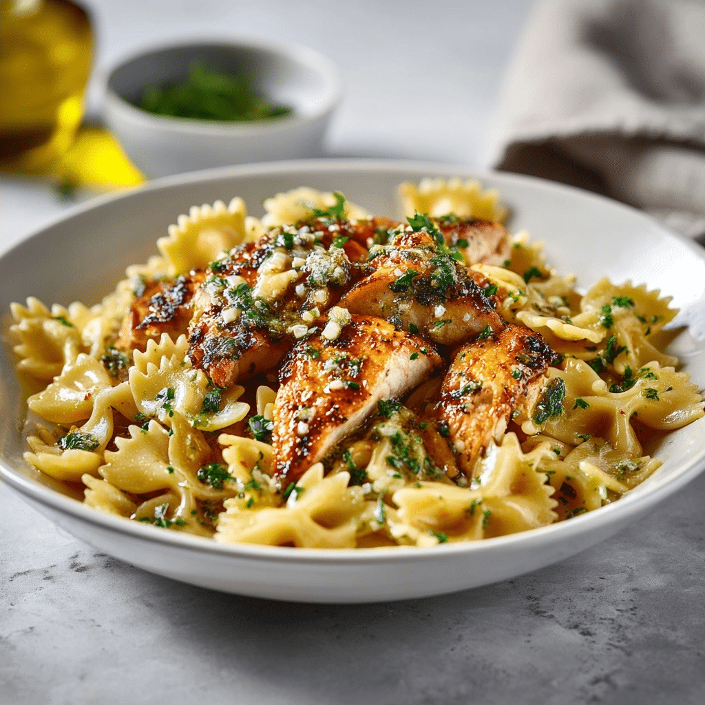 Garlic Butter Chicken with Bowtie Pasta Recipe