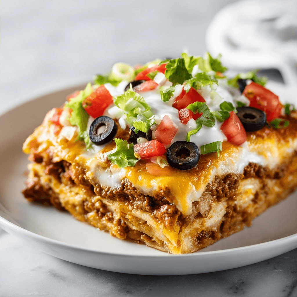 Easy Layered Taco Bake Recipe