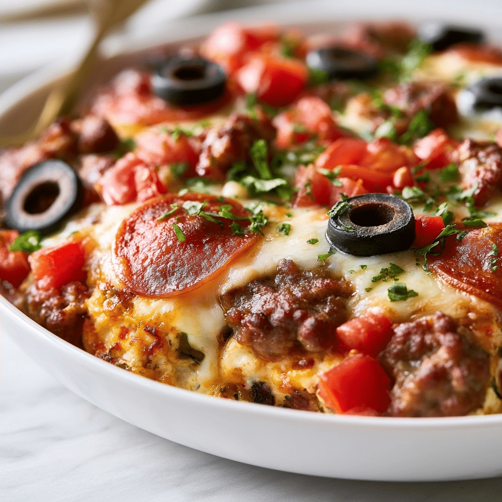 Low Carb Pizza Casserole Recipe for Keto Diets