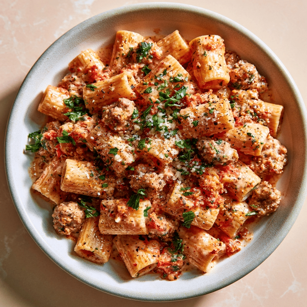 Creamy Parmesan Sausage Rigatoni: Easy One-Skillet Meal