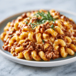 Crock Pot Cheesy Beefy Mac Casserole Recipe