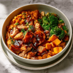 Roasted BBQ Chicken and Sweet Potato Bowls for Weeknight Wins