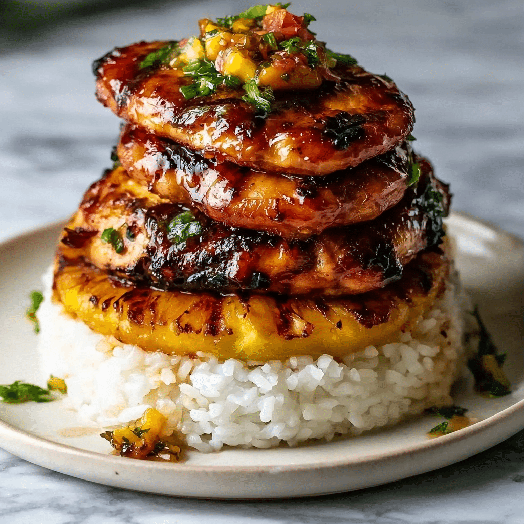 Hawaiian Huli Huli Chicken Stack Recipe