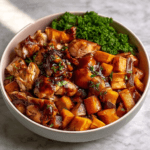Roasted BBQ Chicken and Sweet Potato Bowls