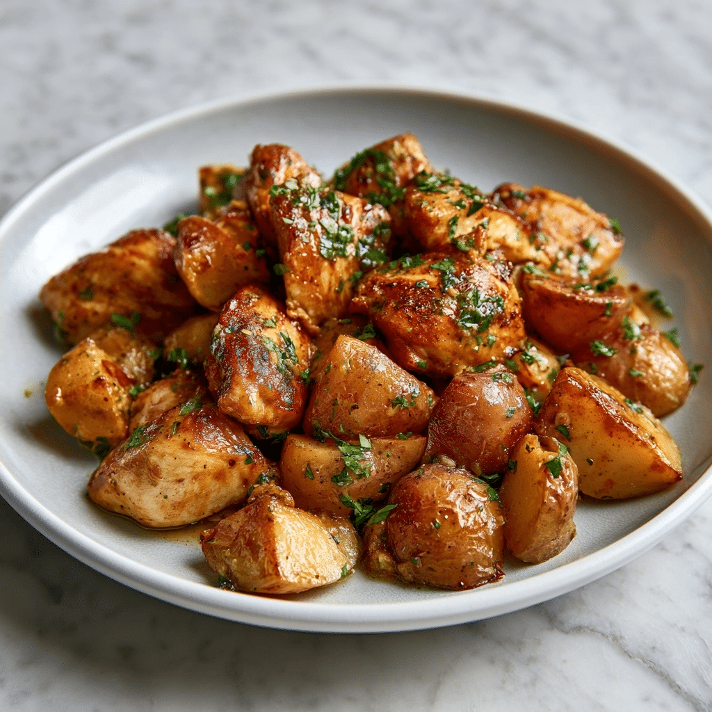 Garlic Butter Chicken and Potatoes Skillet Recipe