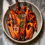 Roasted Carrots with Chocolate Balsamic Sauce