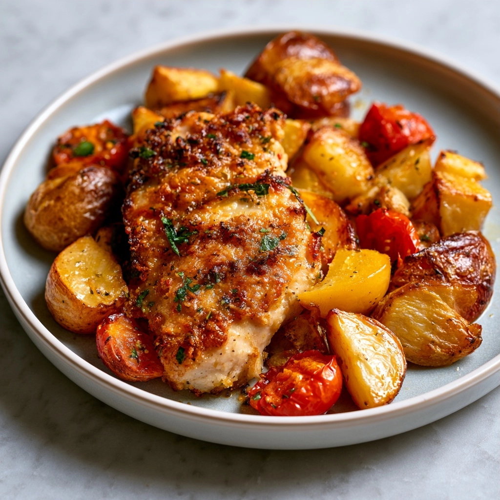 Parmesan Crusted Chicken Sheet Pan Dinner Recipe