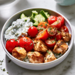 Low-Carb Greek Chicken Bowls with Tzatziki