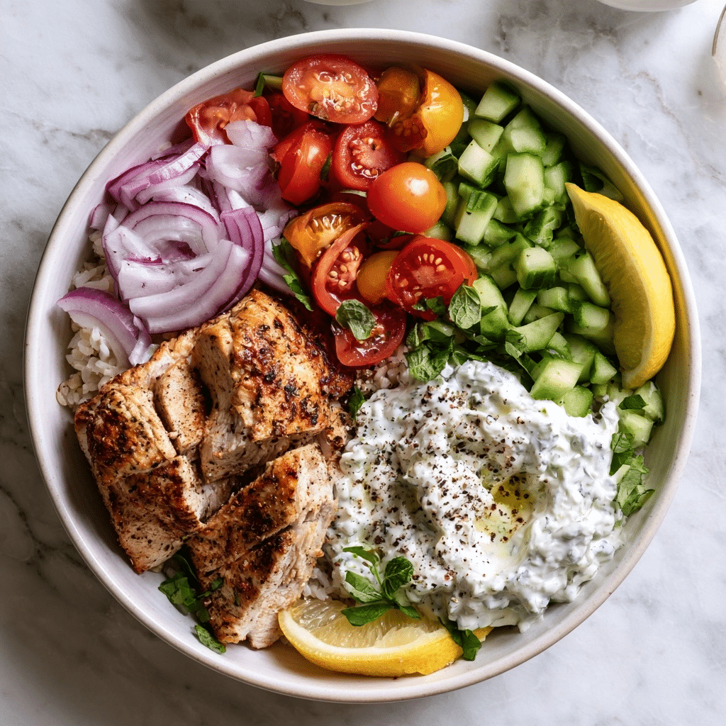 Low-Carb Greek Chicken Bowls with Tzatziki