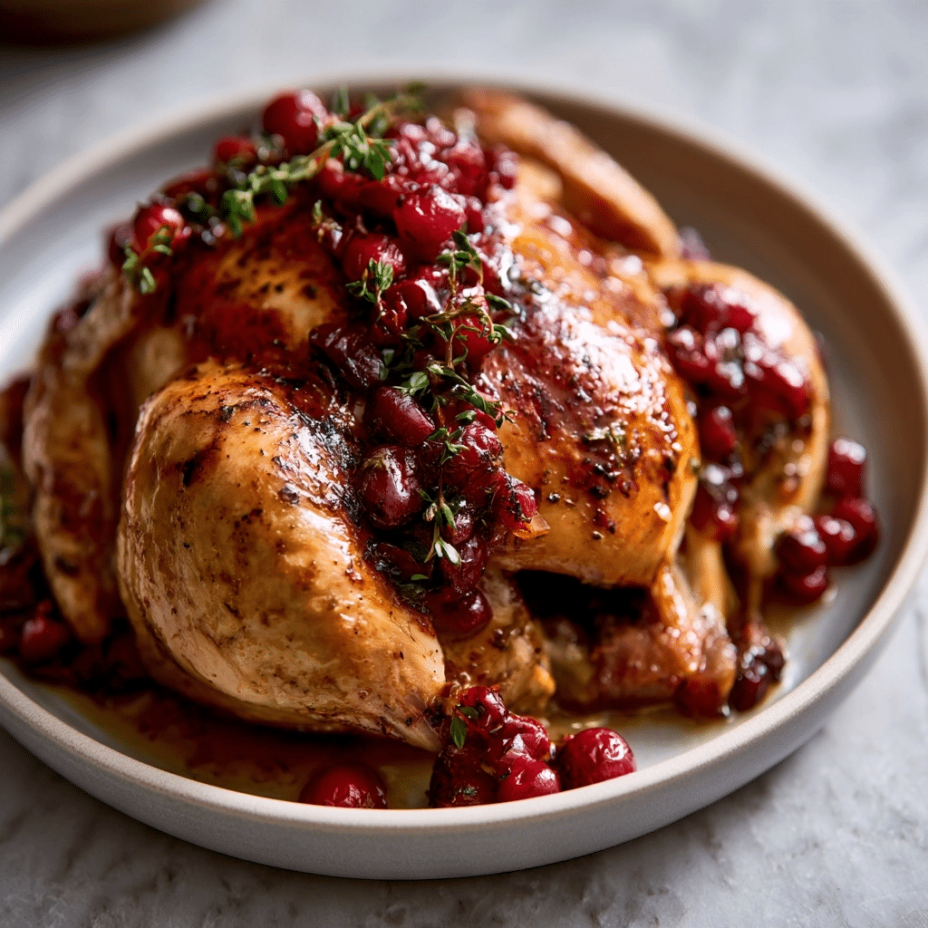 Cranberry Maple Roast Chicken Recipe