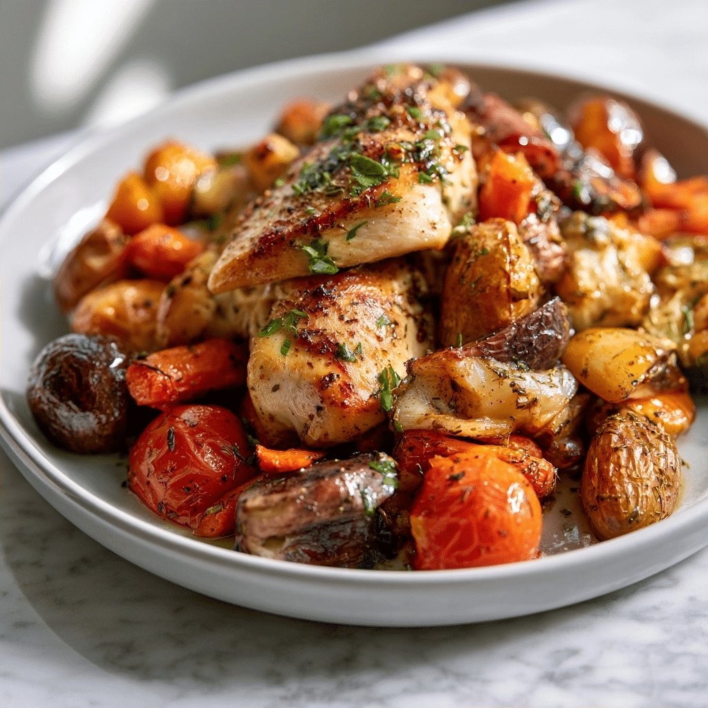 Greek Sheet Pan Chicken and Veggies Recipe