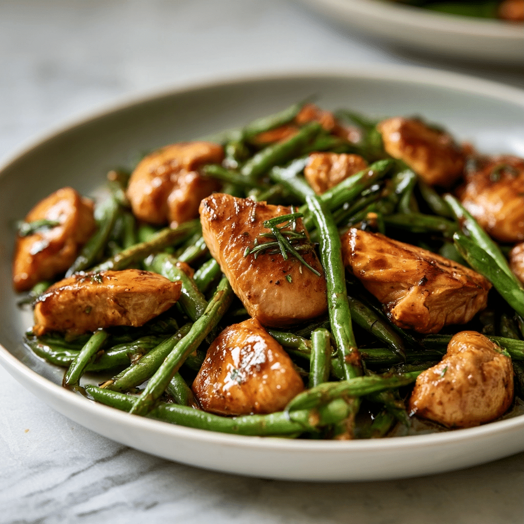 Honey Garlic Chicken and Green Beans Easy Skillet Meal