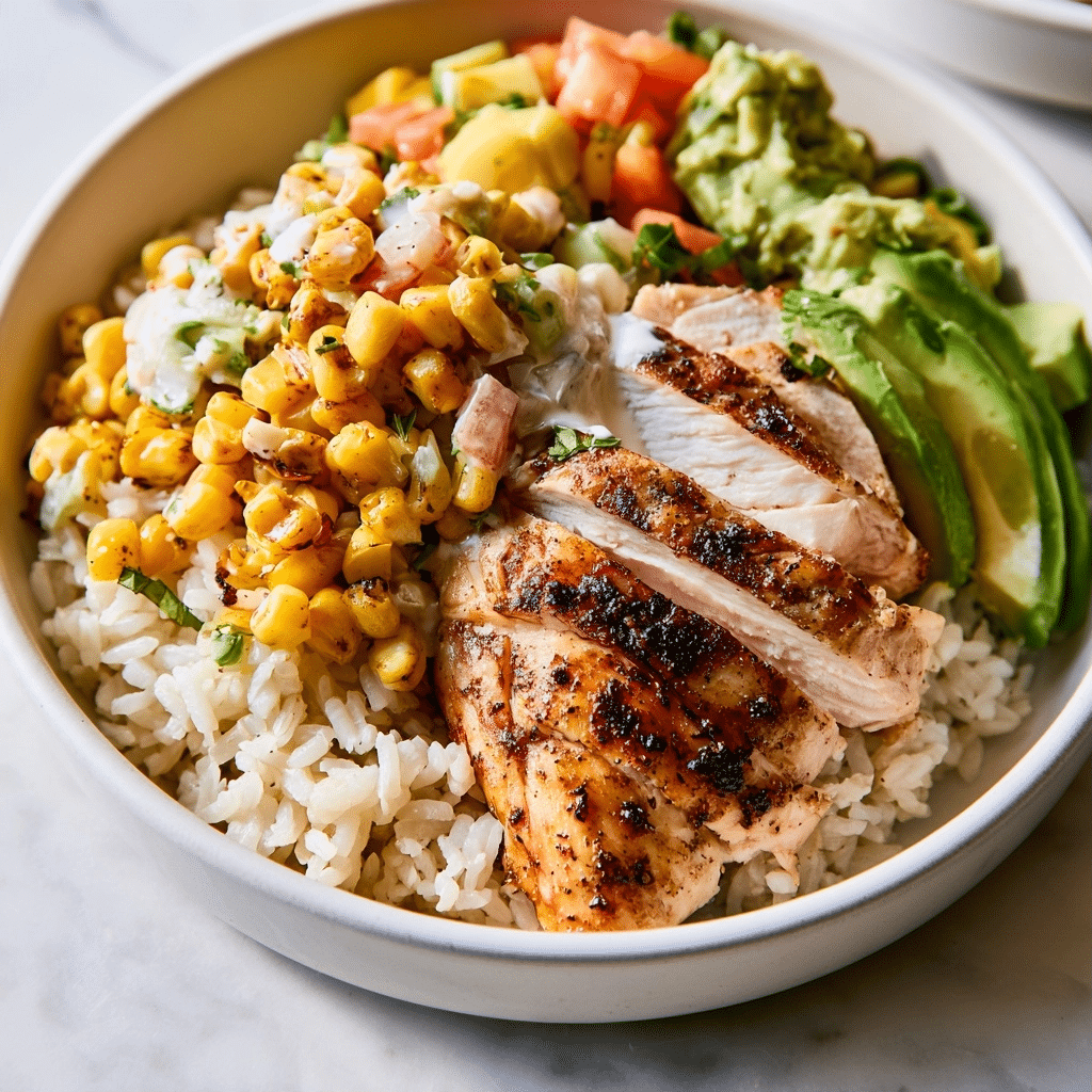 Street Corn Chicken Rice Bowls Recipe for Easy Dinners